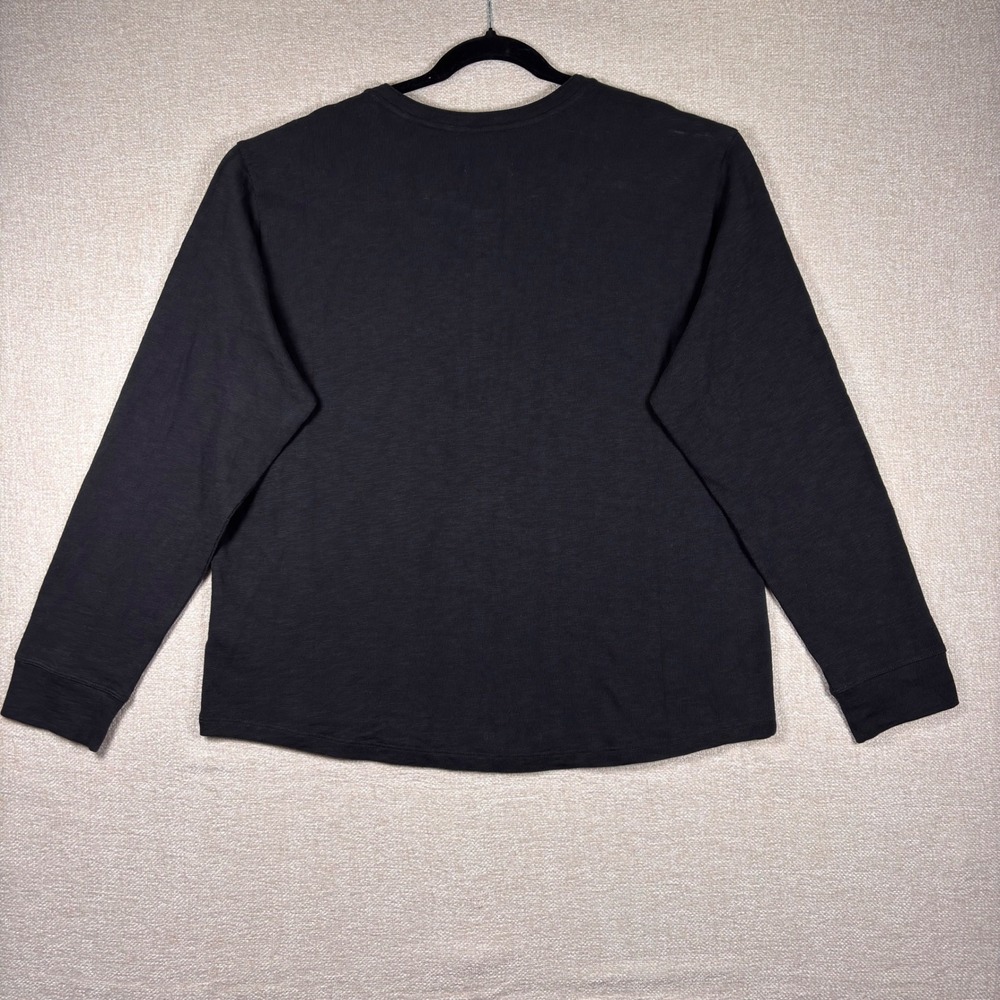 NWT Tecovas Mens Cotton Slub Henley Shirt Onyx Black Long Sleeve XL - Picture 5 of 5